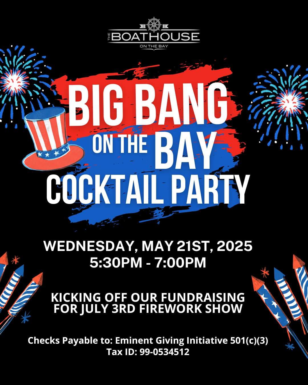 Community gathered at a Big Bang on the Bay cocktail party