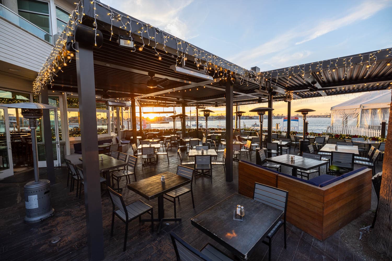 Private gathering on the Boathouse patio