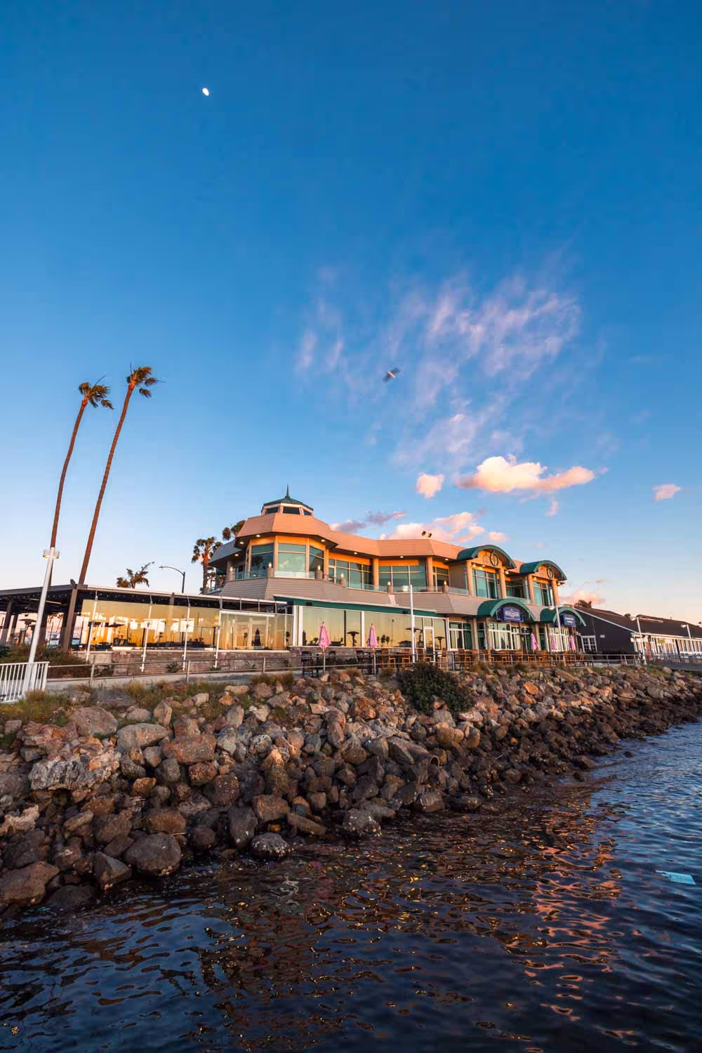 Boathouse on the Bay at sunset