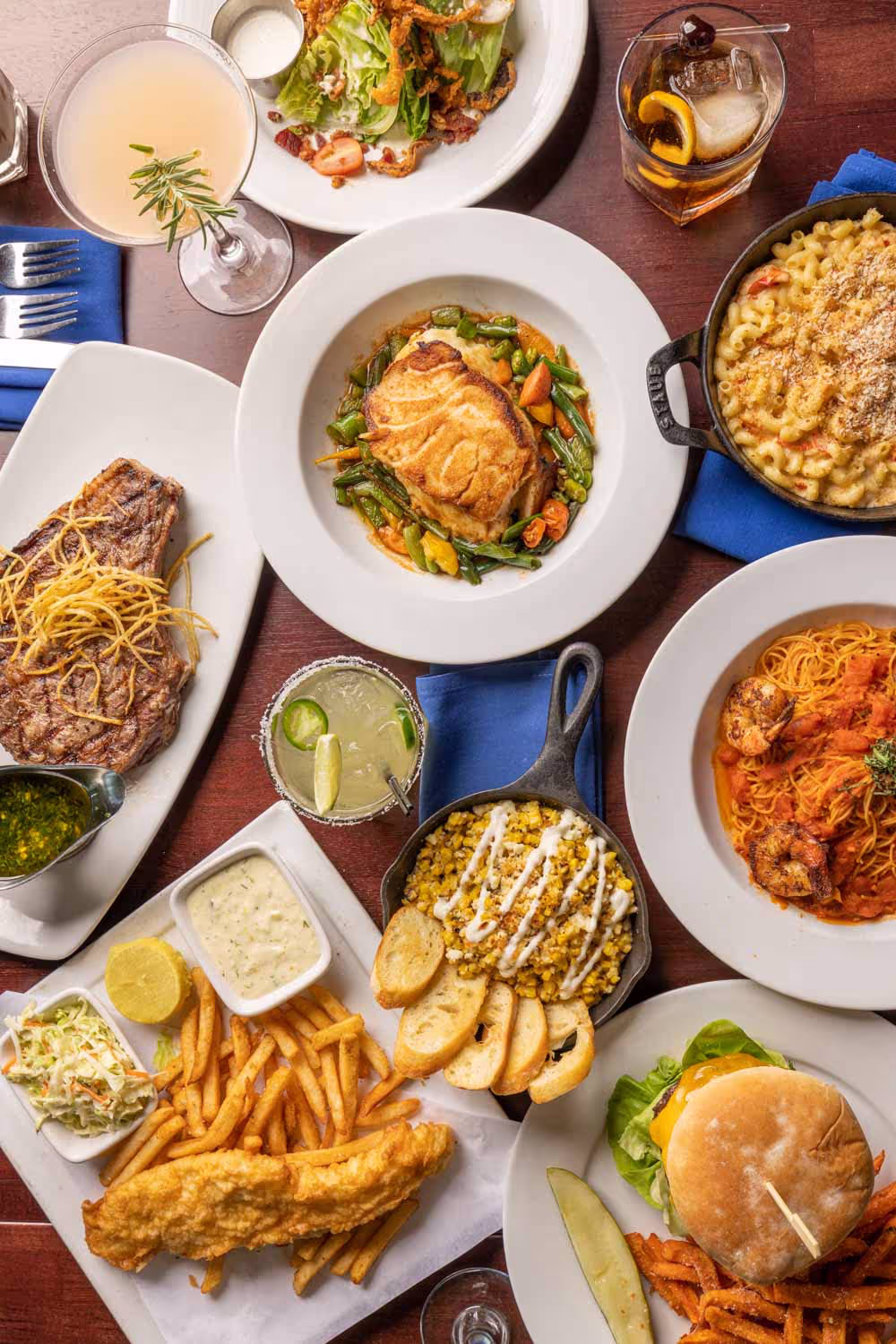 Chef-selected dishes at Boathouse on the Bay
