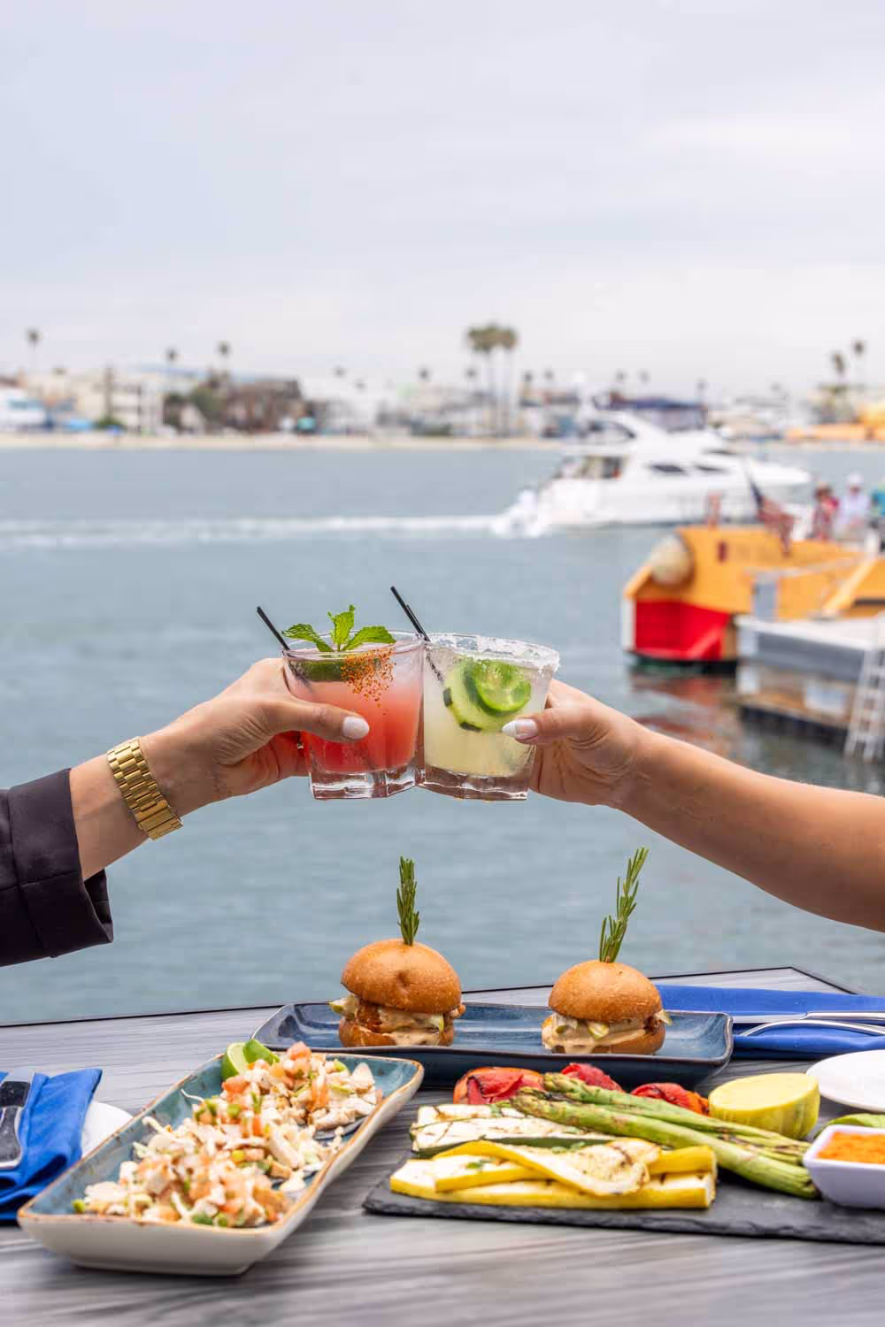Happy hour cocktails at Boathouse on the Bay in Long Beach