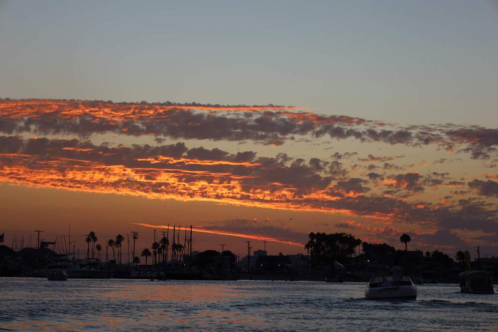 Spectacular sunset at Alamitos Bay