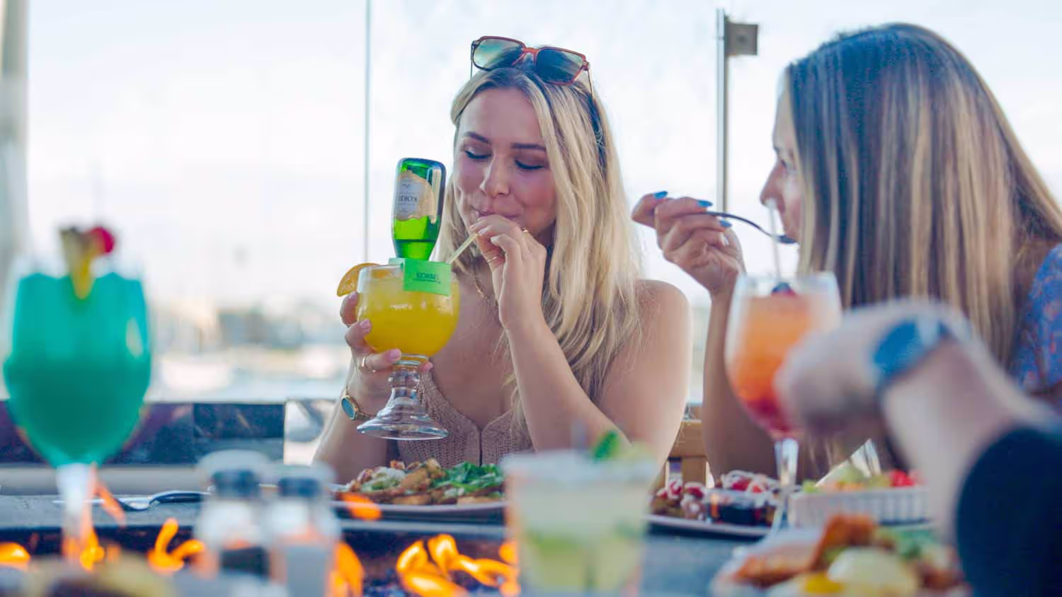 Cocktails with marina views at Boathouse on the Bay