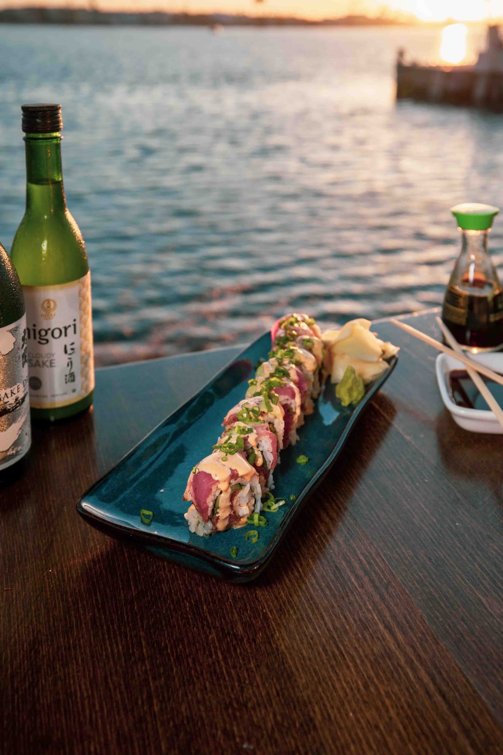 The signature Boathouse Roll sushi at Boathouse on the Bay in Long Beach